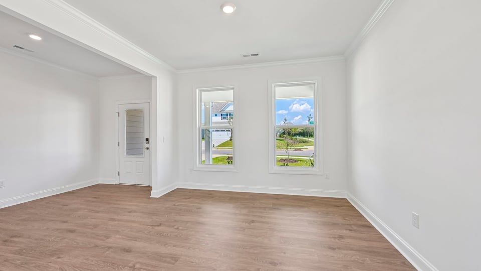 dining room with revwood flooring
