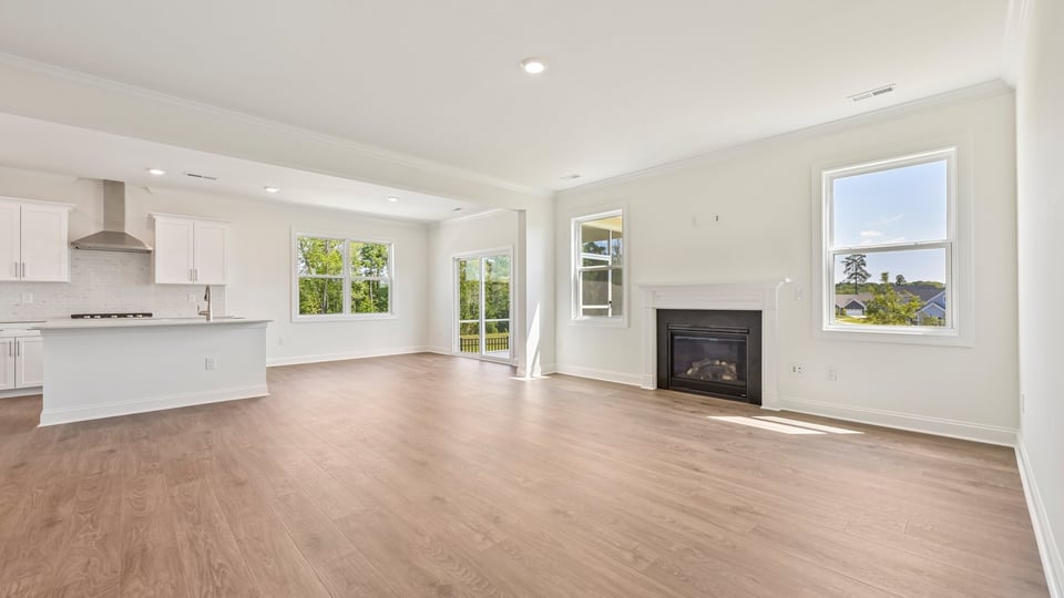 kitchen overlooking living room