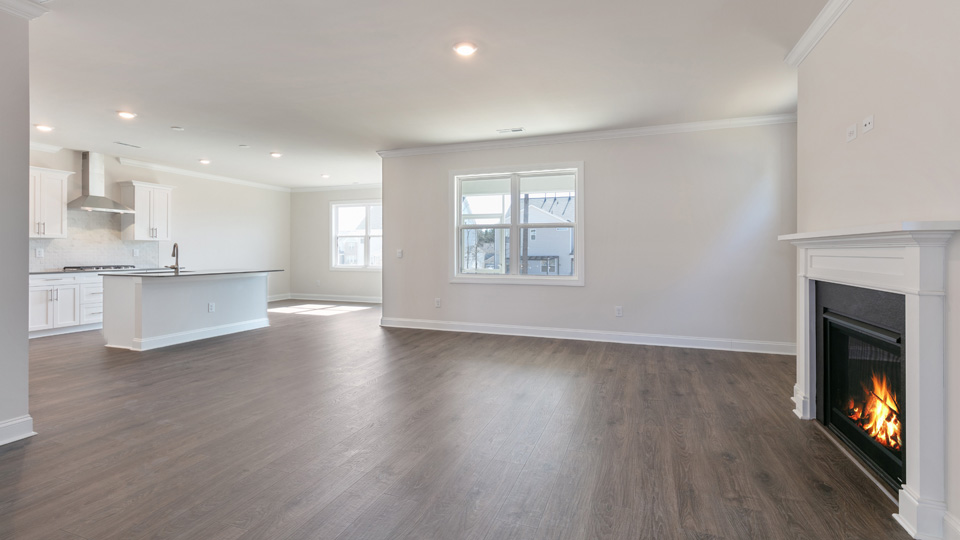 Living room with fireplace