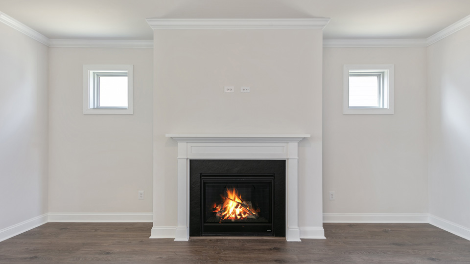 Living room with fireplace
