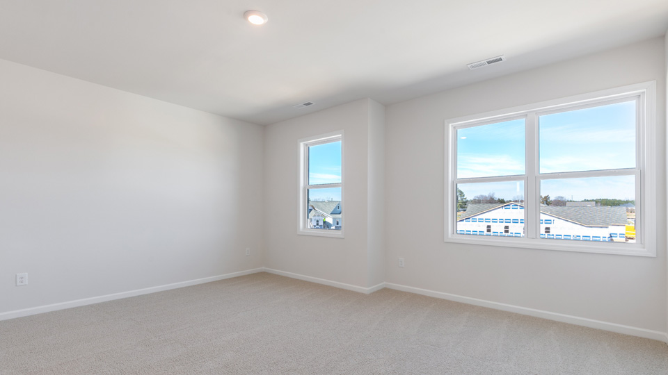 Bedroom with carpet flooring