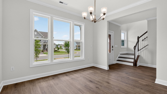dining room with revwood flooring