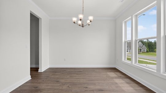 dining room with revwood flooring