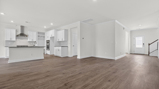 open concept kitchen and living room