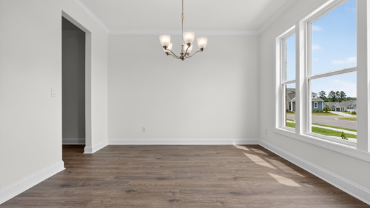 dining room with revwood flooring