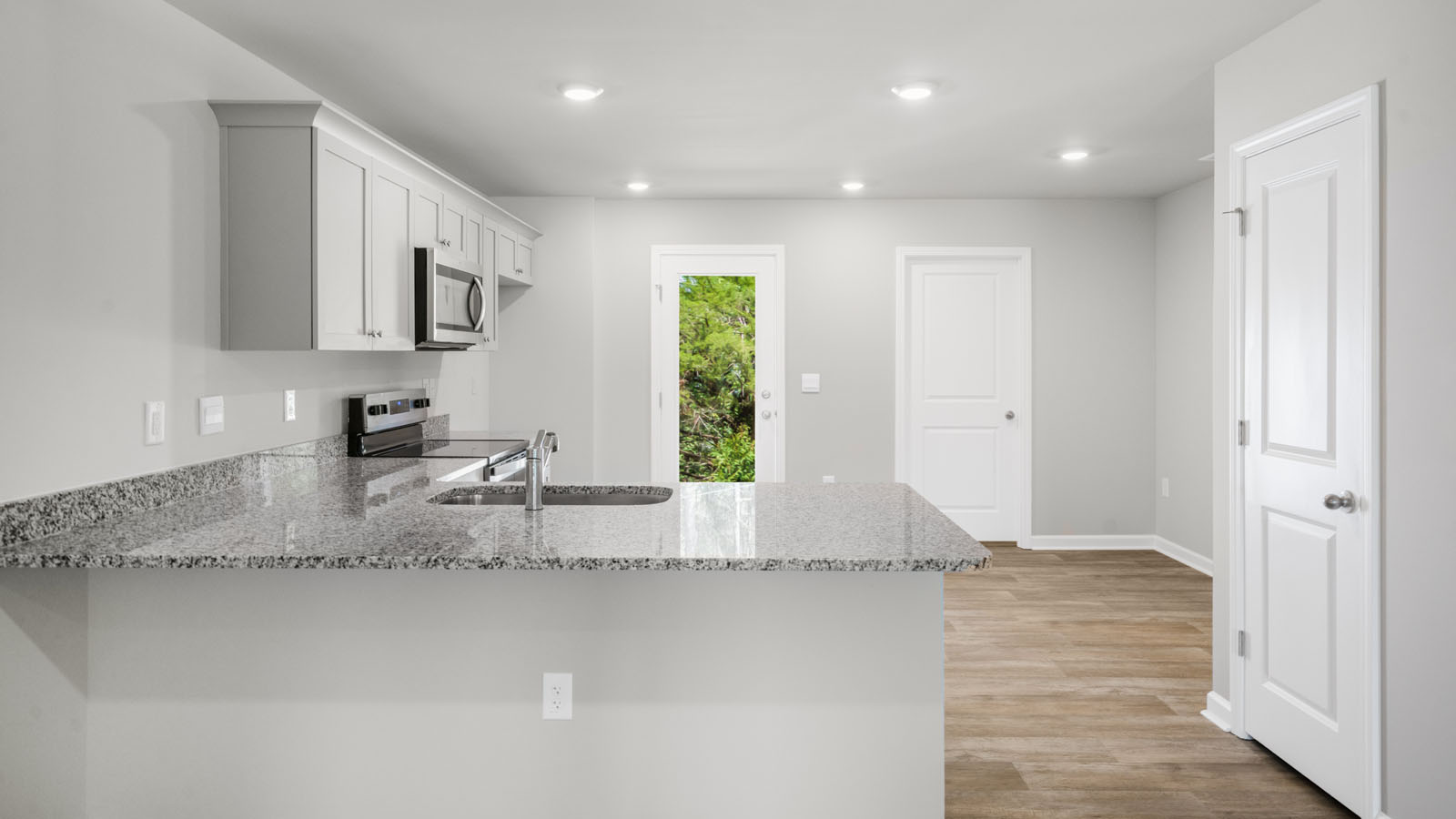 Living area with revwood flooring