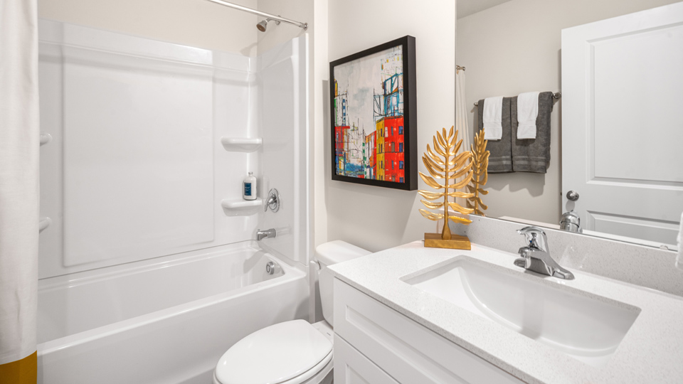 Bathroom with quartz carpet