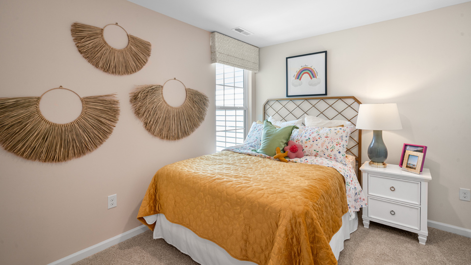 Bedroom with carpet flooring