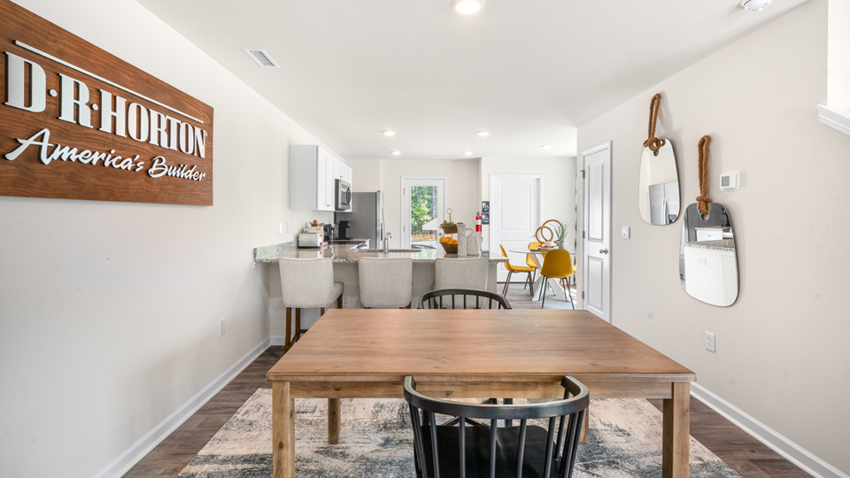 dining area with vinyl flooring