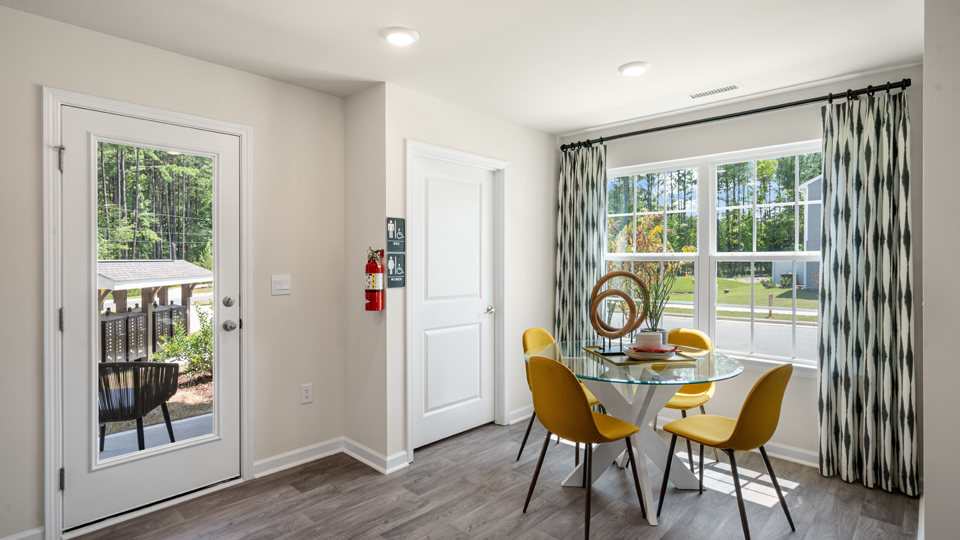dining area with vinyl flooring