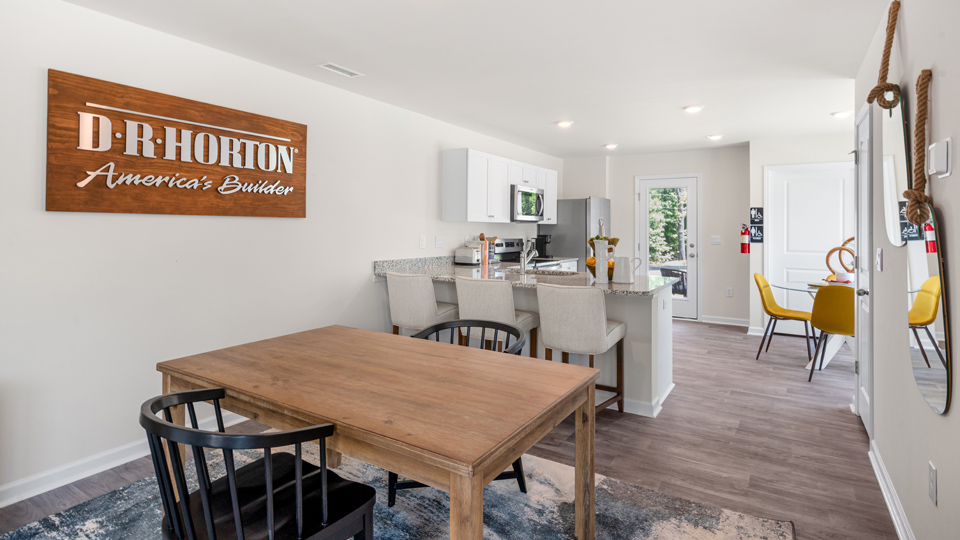 dining area with vinyl flooring