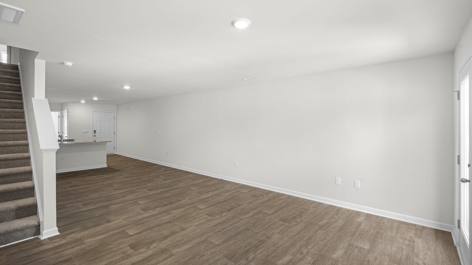 Living area with revwood flooring