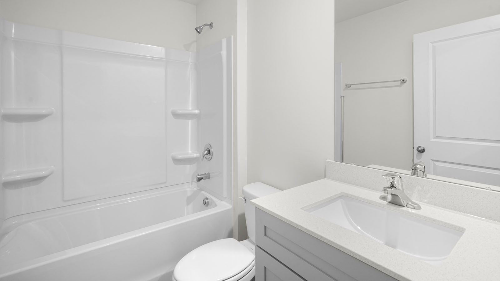 Bathroom with white cabinets