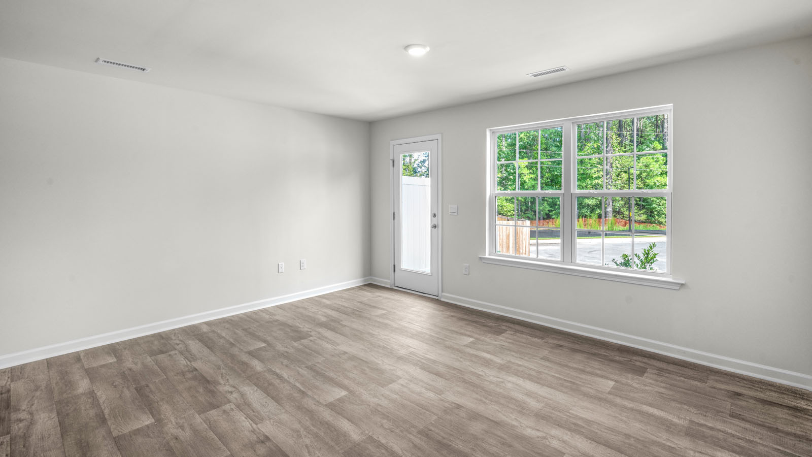 Living area with revwood flooring