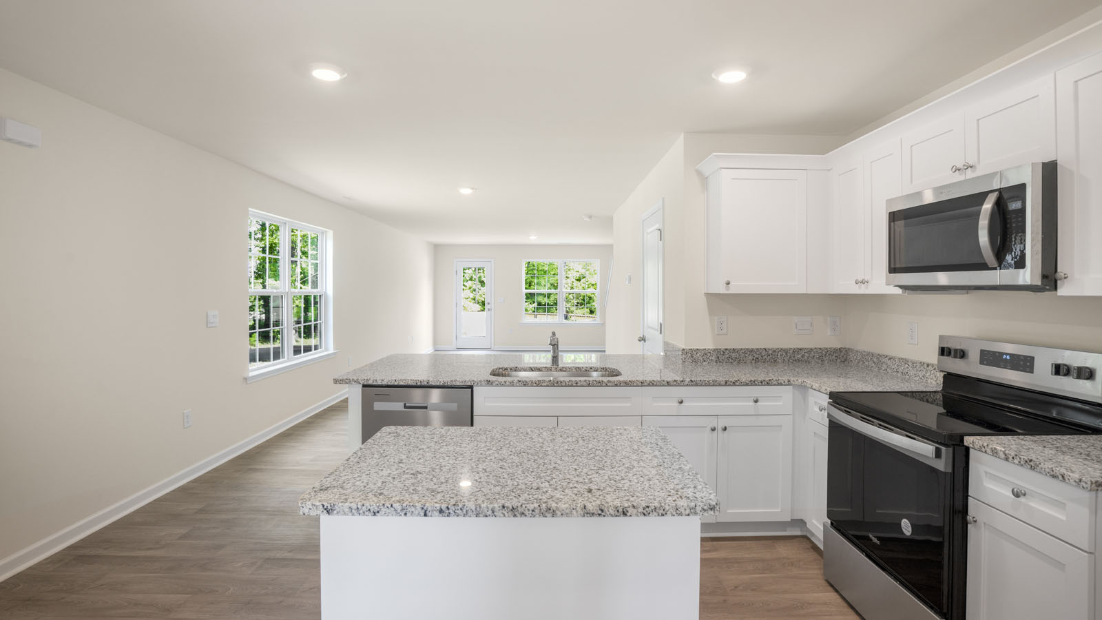 Kitchen with white cabinets