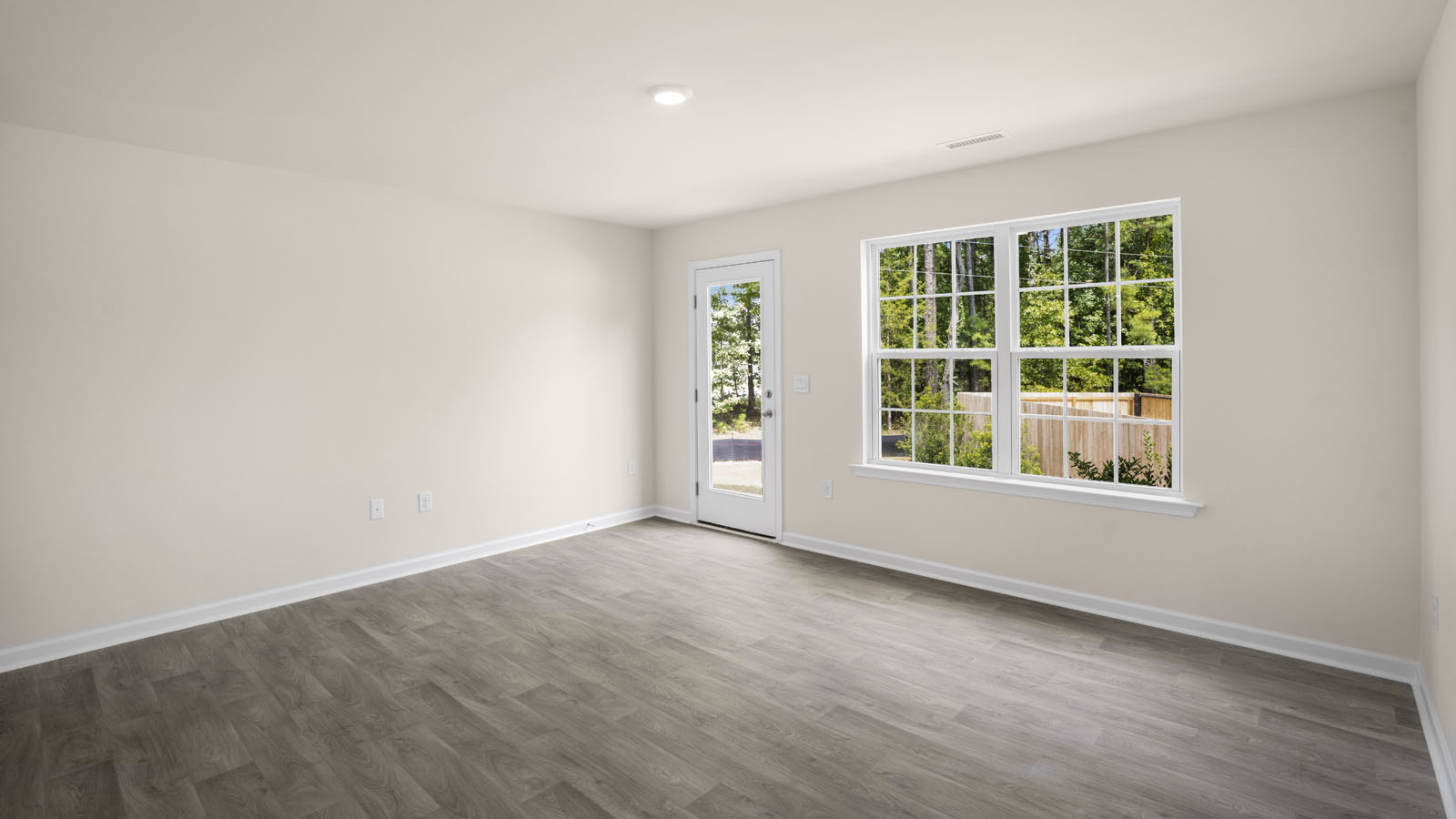 Living area with revwood flooring