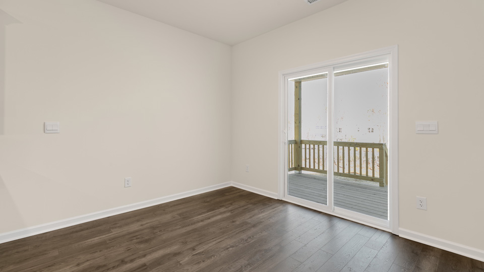 Dining area with revwood flooring