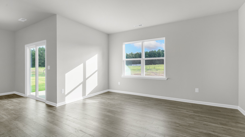 Living area with revwood flooring