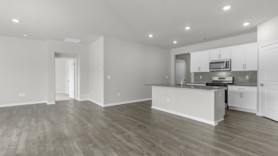 Living area with revwood flooring