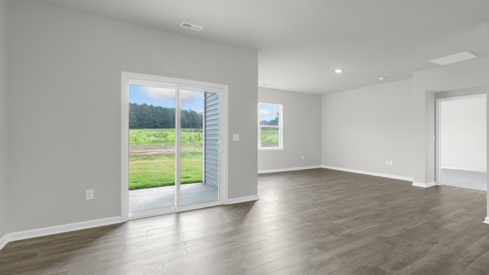Living area with revwood flooring