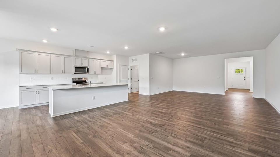 open concept living and kitchen