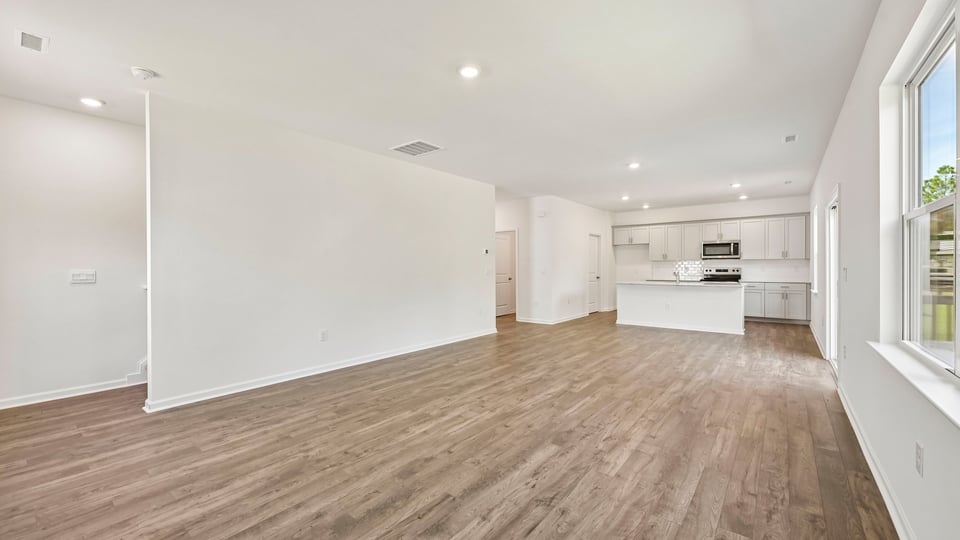 kitchen overlooking living room