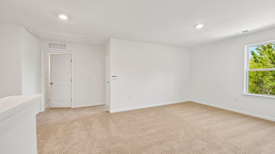 top of stairs at loft with carpet flooring
