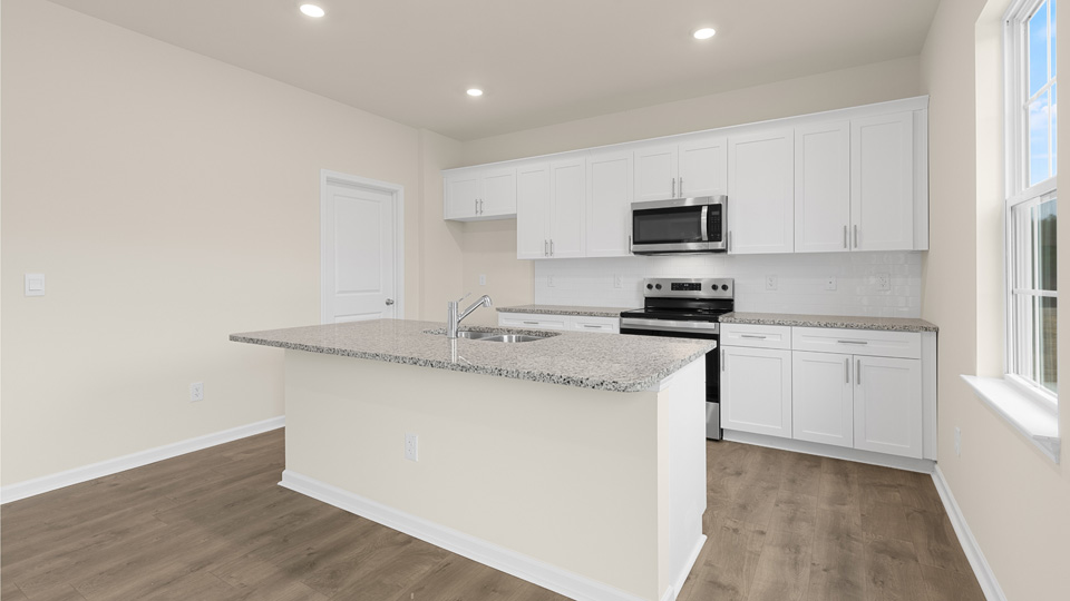 Kitchen with quartz counters