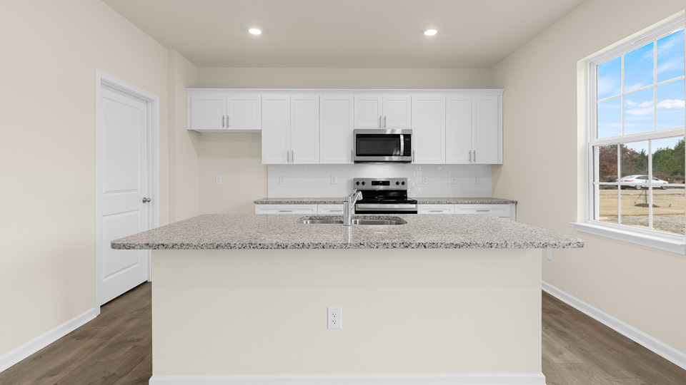 Kitchen with quartz counters