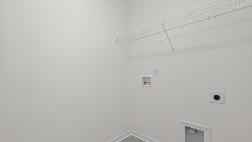 laundry room with wire shelving