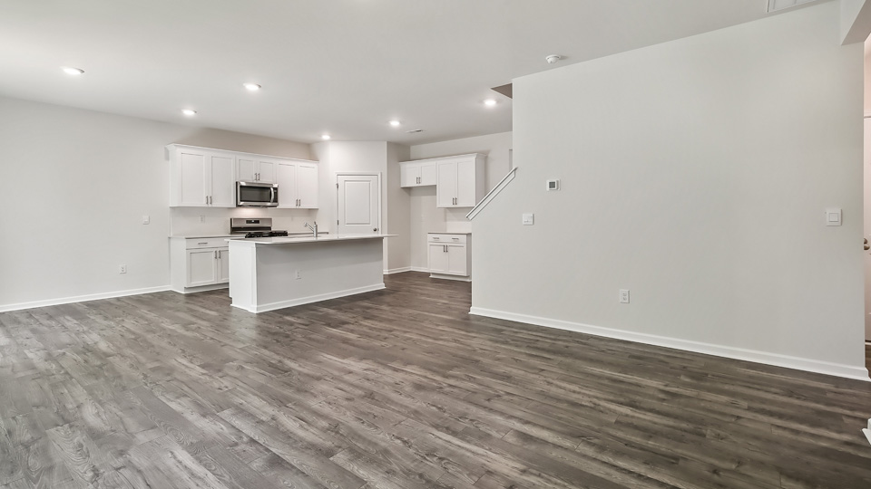 Living area with revwood flooring