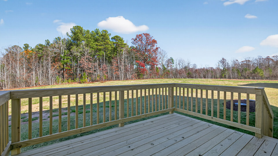Back deck overlooking the backyard