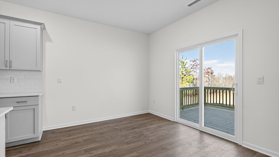 Dining area next to sliding back door