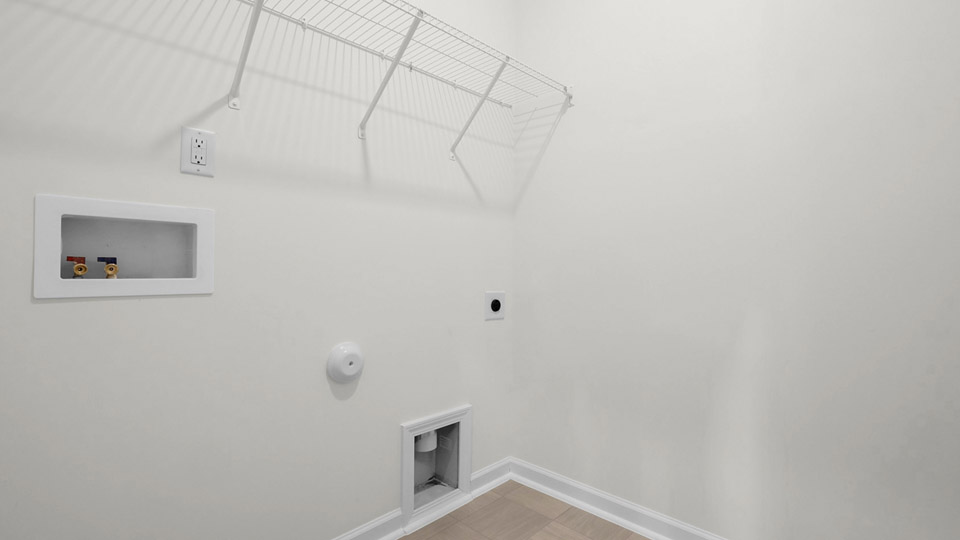 laundry room with wire shelving