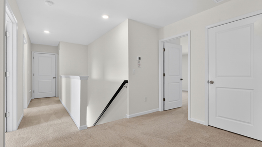 loft with carpet flooring