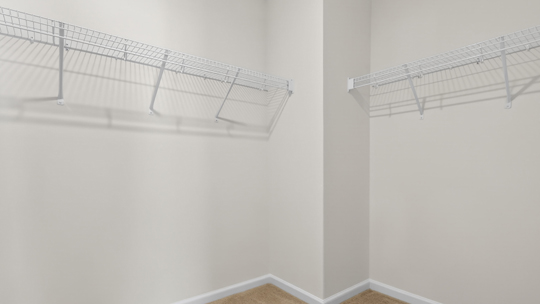 walkin closet with wire shelving