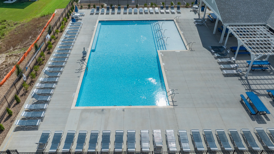 aerial photo of bexford community pool