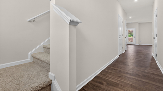 bottom of staircase entryway