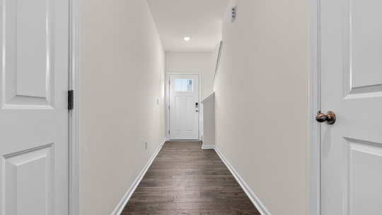 entryway with revwood flooring