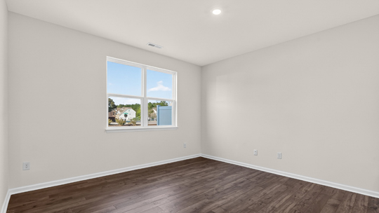 living room with revwood flooring