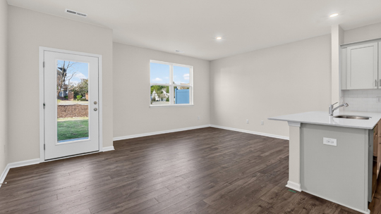living and dining areas