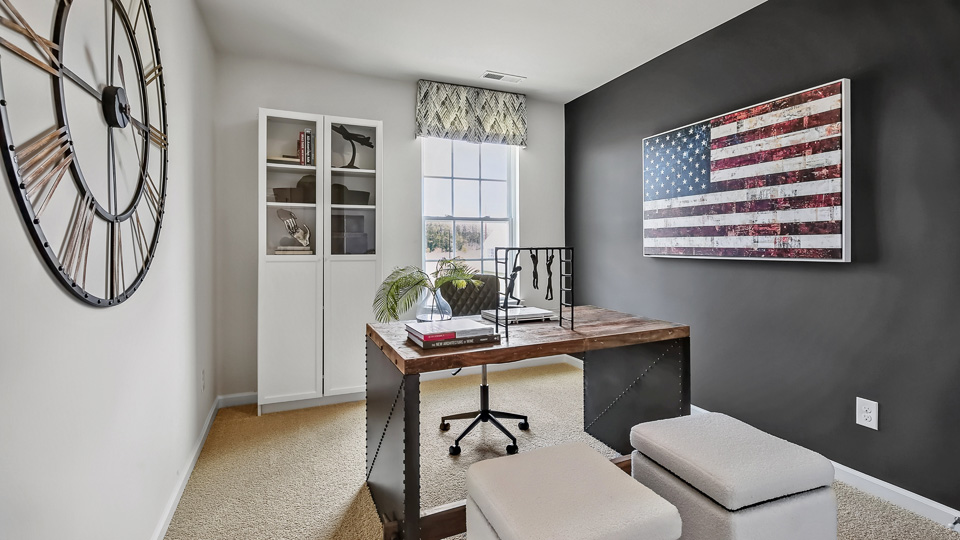 Bedroom with carpet flooring