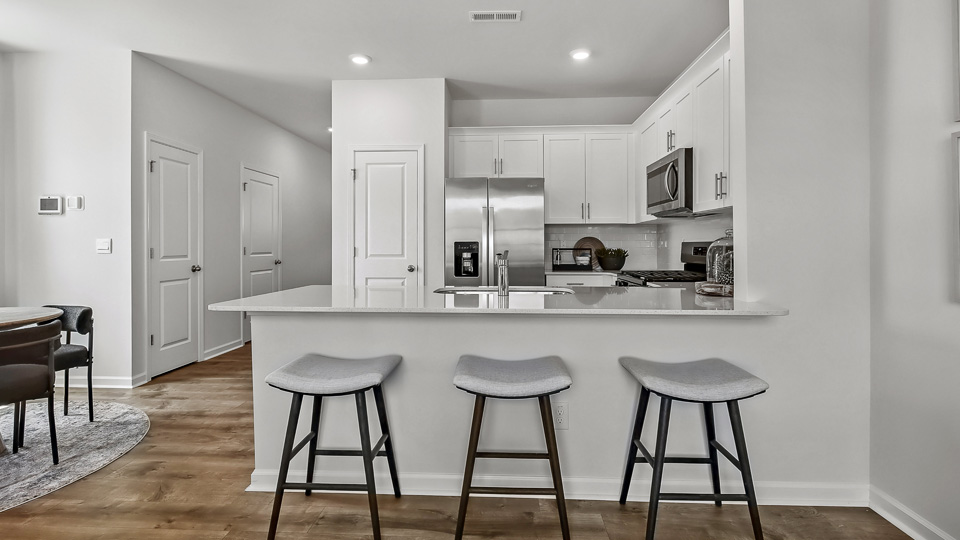Kitchen with quartz counters