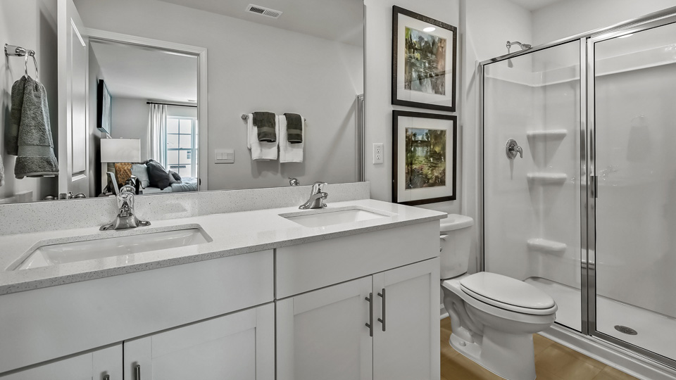 Bathroom with quartz countertops