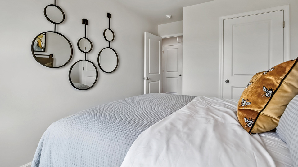 Pearson model bedroom with carpet flooring