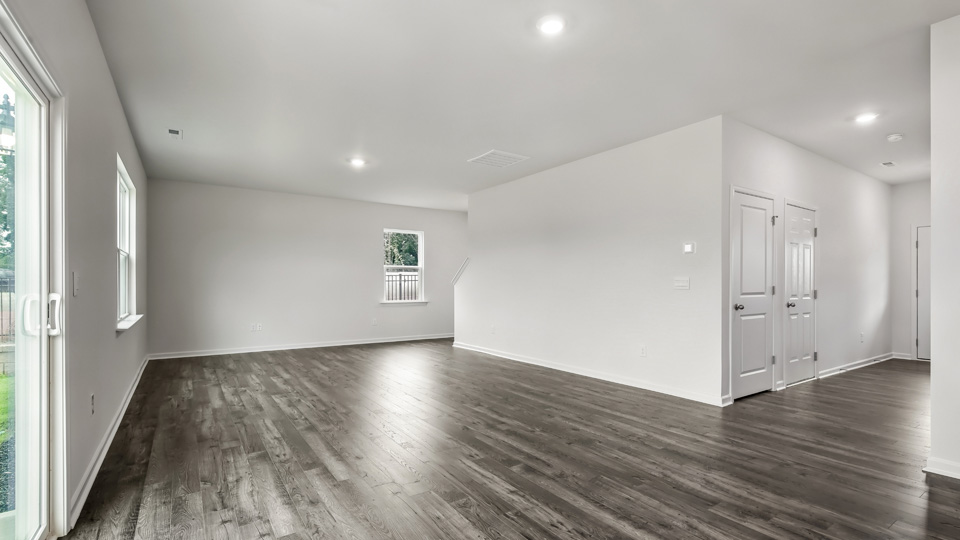 Living area with revwood flooring