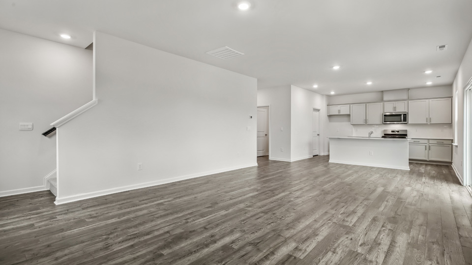 Living area with revwood flooring