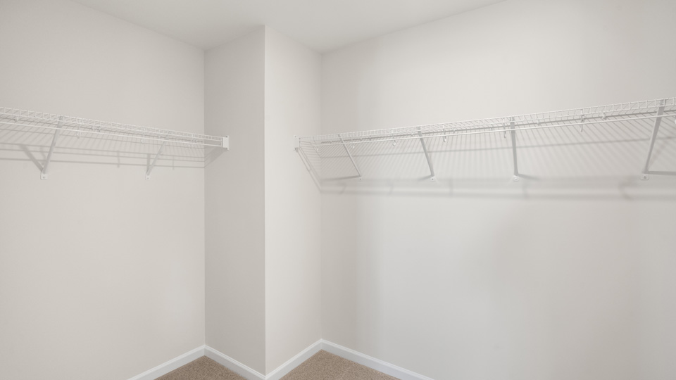 Closet with wired shelving
