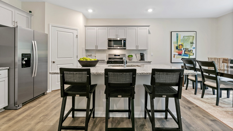 Kitchen with quartz counters