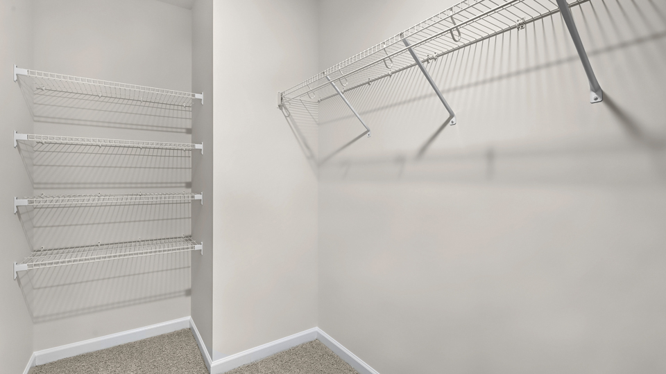 walk in closet with wire shelving